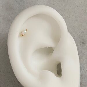 18k Gold Opal Crystal Teardrop Earring